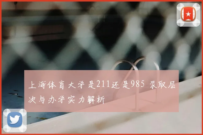 上海体育大学是211还是985 录取层次与办学实力解析